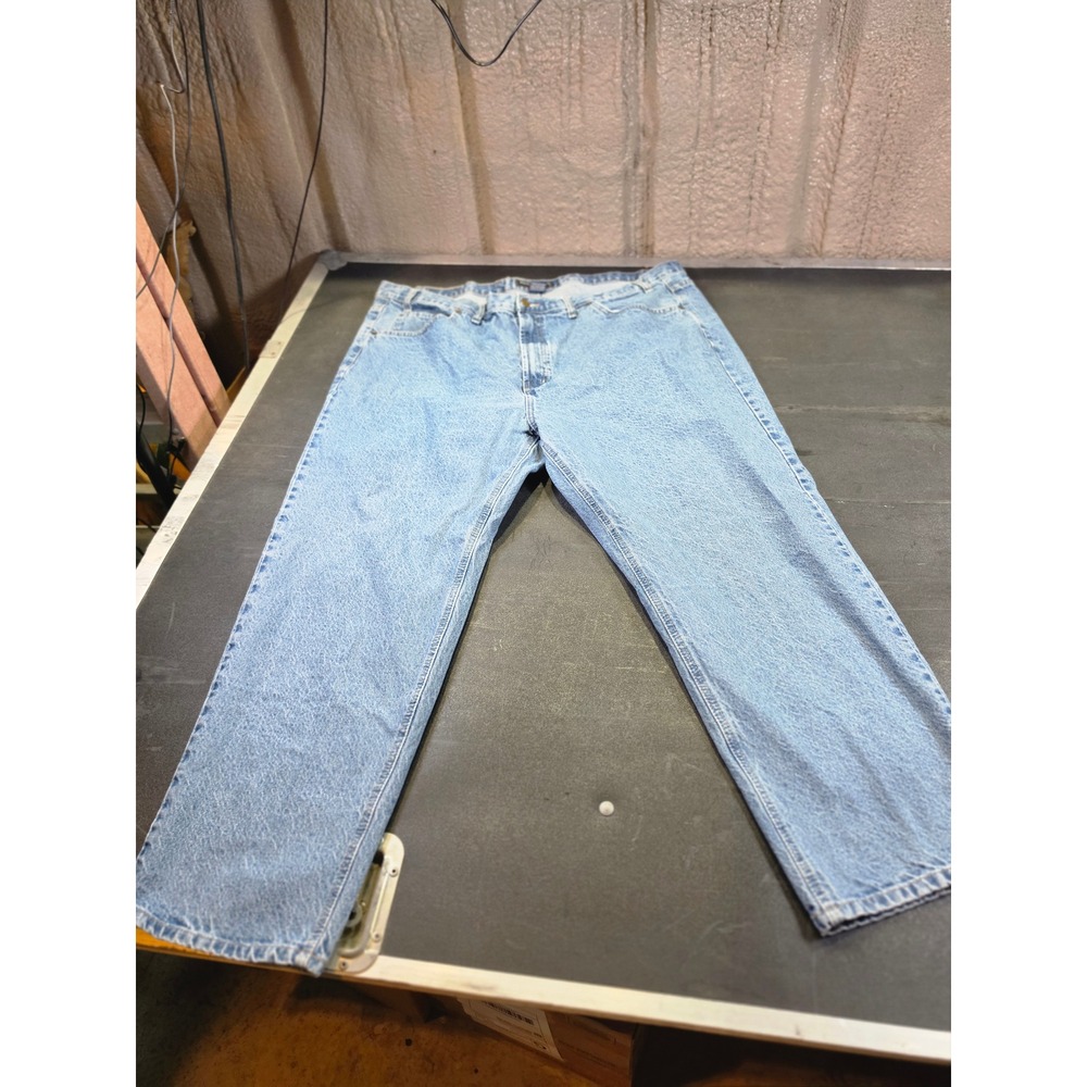 Real Ranch Workwear Mens Light Wash Straight Leg Denim Jeans 48x30 38203 LW30